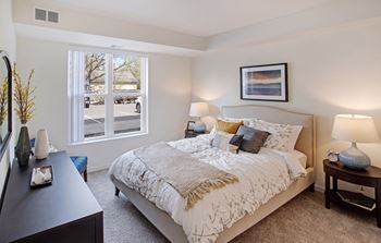 Bedroom with expansive window